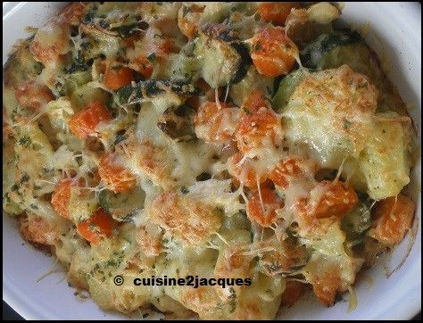 Coquelet  gratiné  aux  légumes de saison  ( 8/8 )
